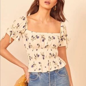 NWT Reformation Solis Ruffle Floral Top